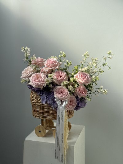 Whimsical Pink Purple Baby Cradle