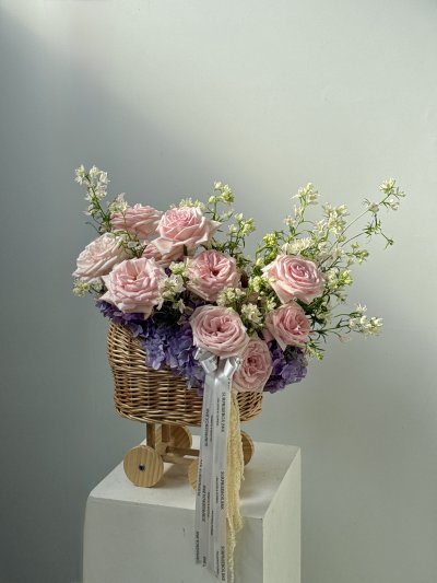 Fairy Garden Pinkish Purple Baby Cradle