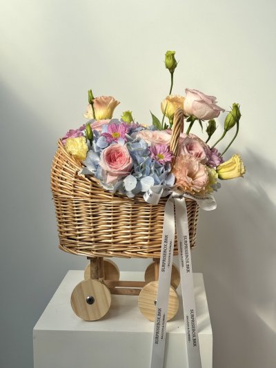 Pastel Garden Baby Cradle