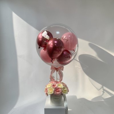 English Pink and White Roses Box S