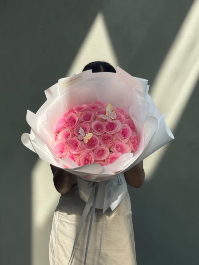 30 Pink Roses Bouquet - S
