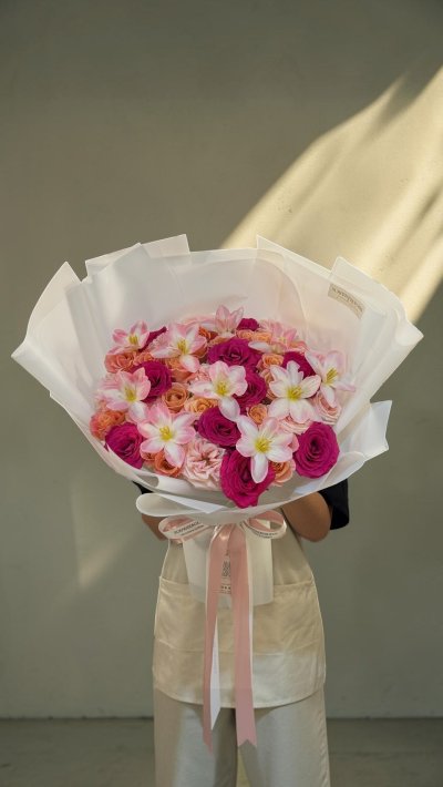XL Pink Rosey Tulip Bouquet