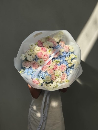 Mix Pastel Pink Blue Bouquet