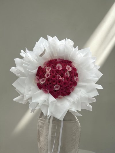 60 Magenta and Light Pink Roses Bouquet XL