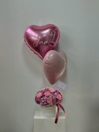 Pink Hydrangea Carnation Box M