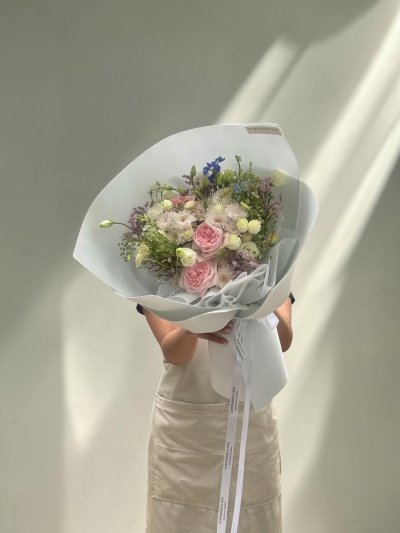Pink Green Enchanted Garden Bouquet
