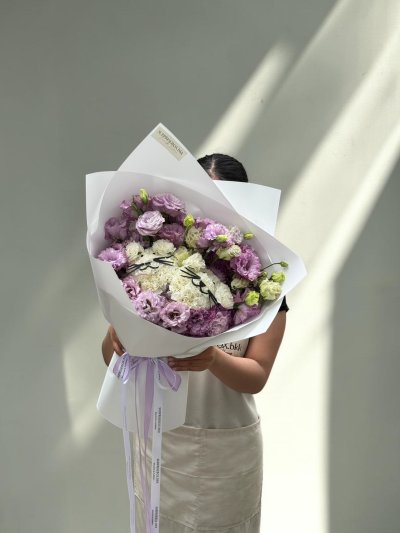 Purple Kitten Bouquet DUO