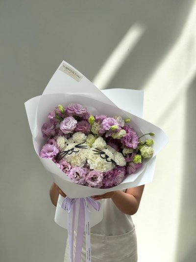 Purple Kitten Bouquet DUO