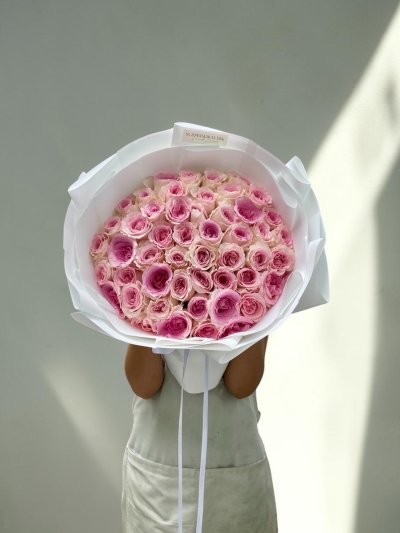 50 Pink Roses Bouquet