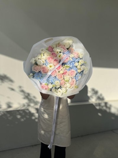 Mix Pastel Pink Blue Bouquet