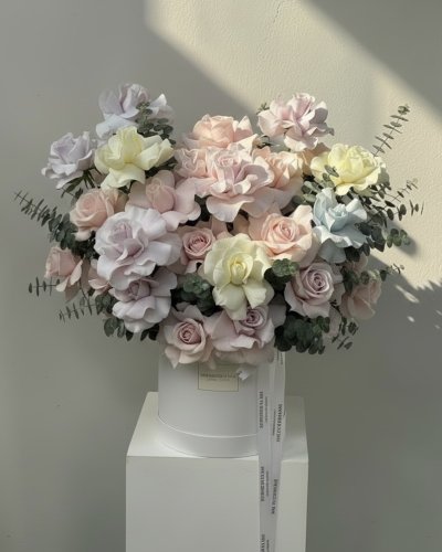 40 Hand-Flexed Pastel Roses Premium Box XL