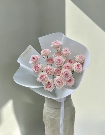 20 Pink English Roses Foam Wrapping - S