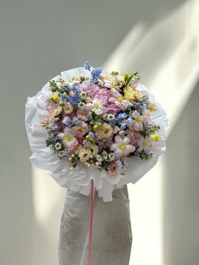 Mix Colorful Pastel Tulip Roses Grand Bouquet XL