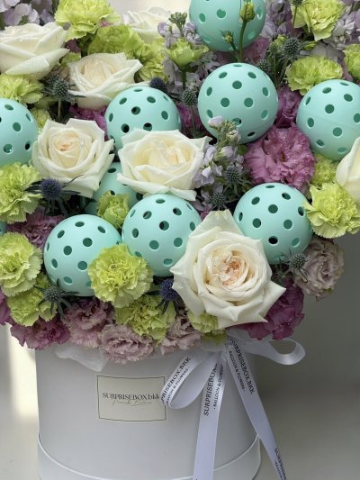 Pickle Ball Themed Floral Box For Gifting
