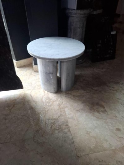Marble Bedside Table Thick Rounded Twin Stand