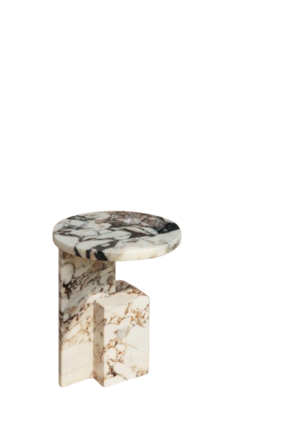 Mable Bedside Table Statued Organized Shaped Round Edge