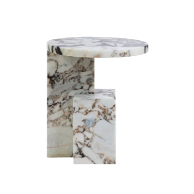 Mable Bedside Table Statued Organized Shaped Round Edge