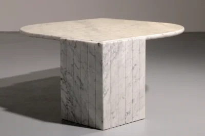 Marble Coffee Table Leaf Profiled Legged Stand