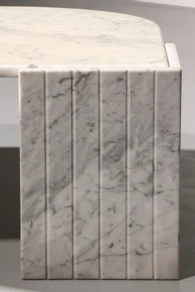 Marble Coffee Table Leaf Profiled Legged Stand