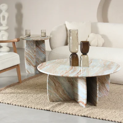 Mable Side Table Circilar Edge Oval Designed Mable Side Table Circilar Edge Oval Designed