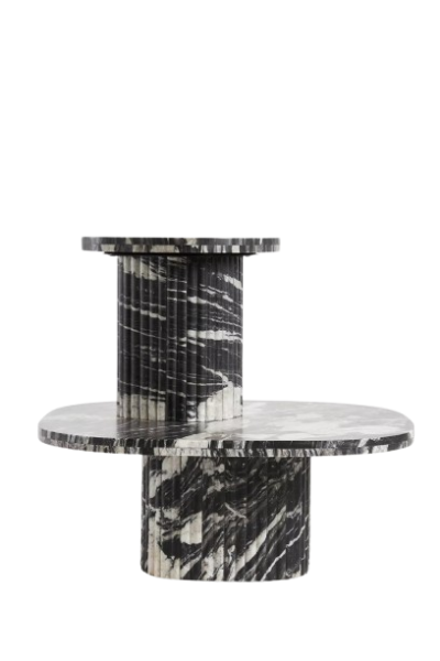 Marble Bedside Table Circular Edge Profiled Base