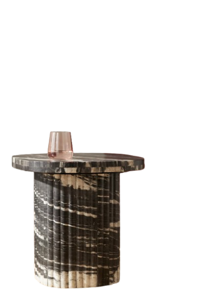 Marble Bedside Table Circular Edge Profiled Base