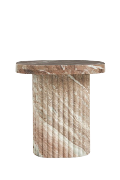 Marble Bedside Table Circular Edge Profiled Base