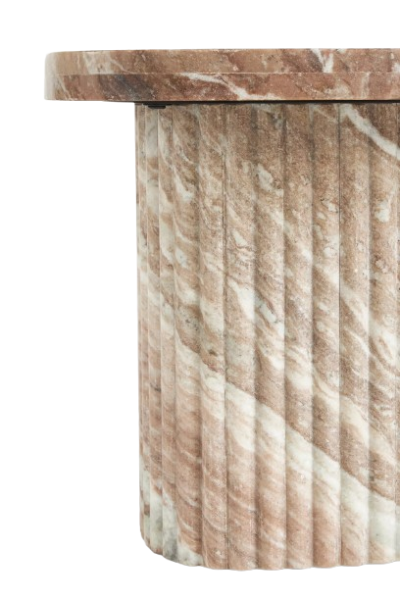 Marble Bedside Table Circular Edge Profiled Base