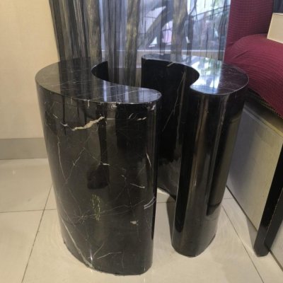 Marble Bedside Table Thick Rounded Twin Stand