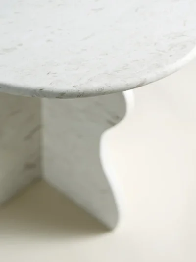 Marble Bedside Table Wavy Round Top Table