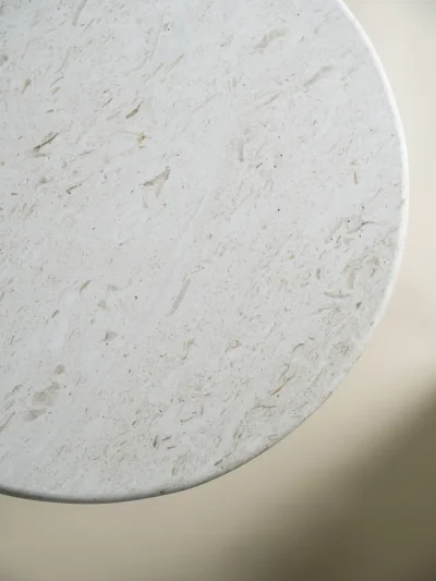 Marble Bedside Table Wavy Round Top Table