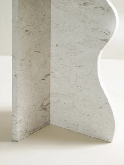 Marble Bedside Table Wavy Round Top Table