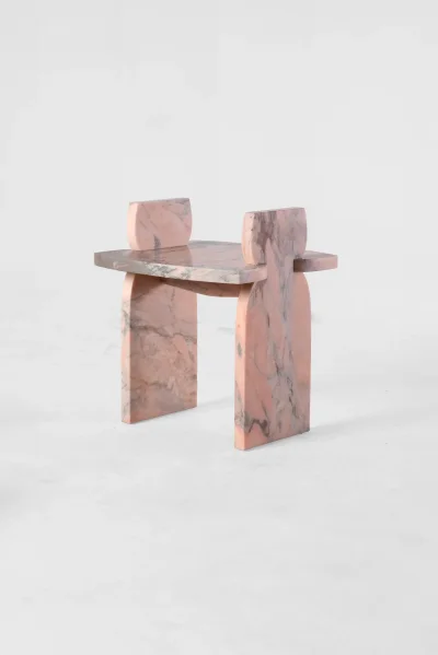 Marble Bedside Table Structured Unique Abstract Designed