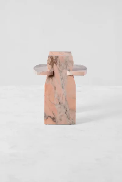 Marble Bedside Table Structured Unique Abstract Designed