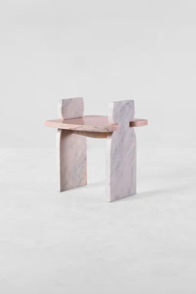 Marble Bedside Table Structured Unique Abstract Designed