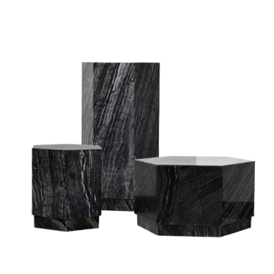 Mable Bedside Table Hexagonal Shaped Feet Room