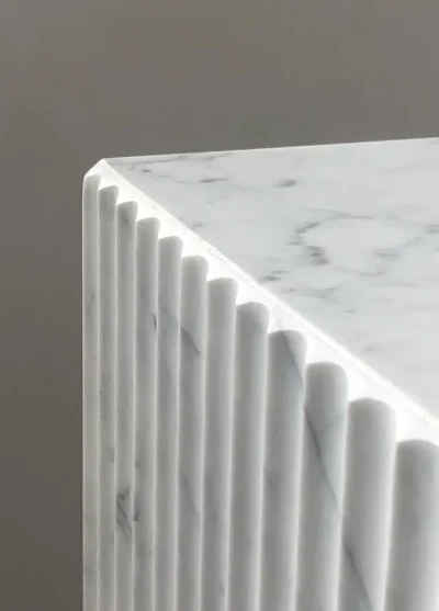 Marble Bedside Table N Shaped Profiled Legged