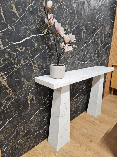Marble Console Table Pyramid Sharp Leg Pointy Marble Console Table Pyramid Sharp Leg Pointy