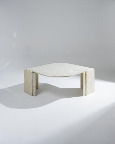 Marble Coffee Table Unique Minimalistic Leaf Stand