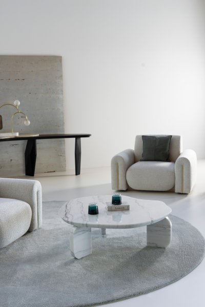 Marble Coffee Table Unique Minimalistic Circle Round Edge Marble Coffee Table Unique Minimalistic Circle Round Edge