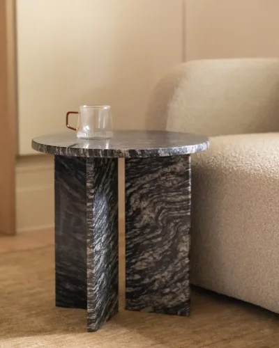 Marble Side Table Round Edge Standard 4 Legged Stand