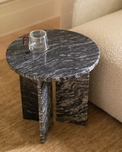 Marble Side Table Round Edge Standard 4 Legged Stand
