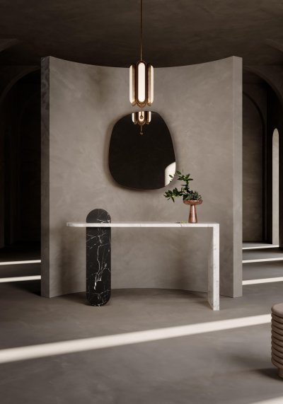 Marble Console Table Minimalistic Oval Stand R Marble Console Table Minimalistic Oval Stand R
