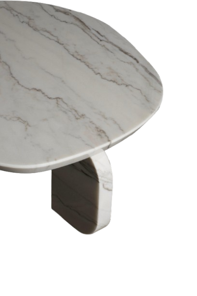 Marble Coffee Table Unique Minimalistic Circle Round Edge