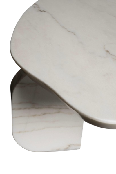 Marble Coffee Table Unique Minimalistic Circle Round Edge