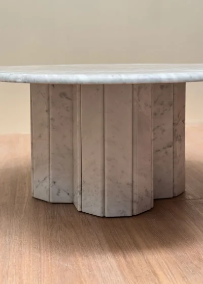 Marble Coffee Table Flower Designed Puzzled Legged
