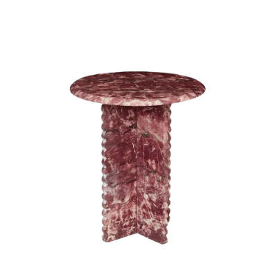 Marble Bedside Table Wavy Textured Ocean Style