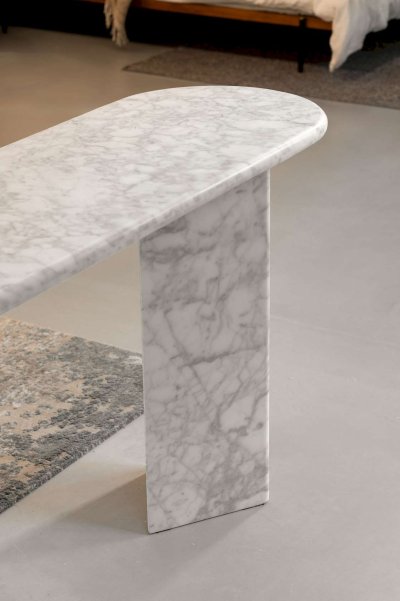 Marble Console Table V Shaped Circular Edge