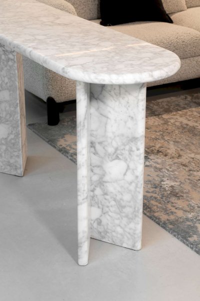 Marble Console Table V Shaped Circular Edge