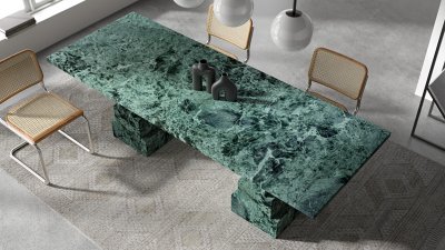 Marble Dining Table Structural Block Miniature